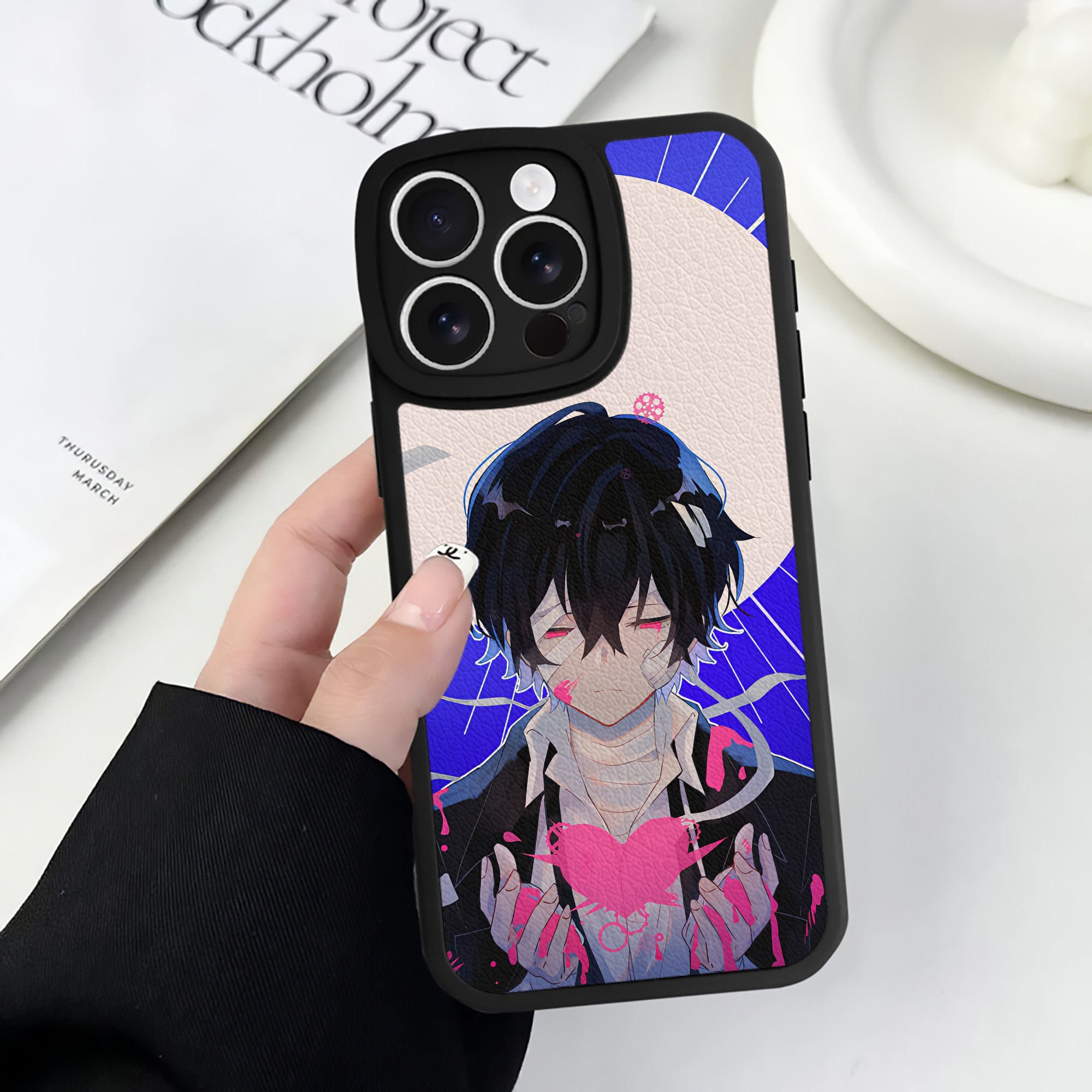 （画像用） 文豪ストレイドッグス Bungo Stray Dogs 【iPhone 16シリーズ対応】シリコンスマホケース（レザー調） 材質：シリコン